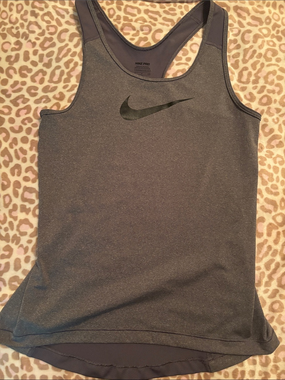 Nike Women's Gray Racerback Performance Tank with Swoosh